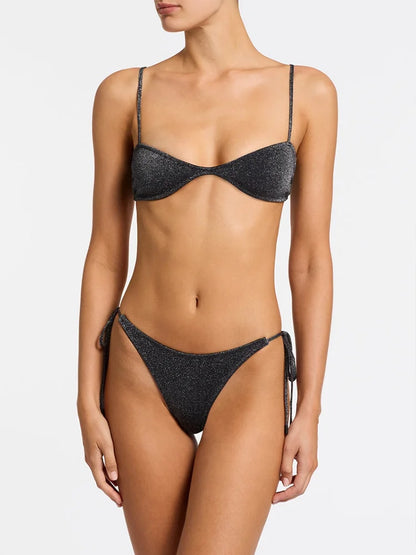 bikini noir brillant